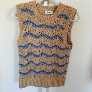 COS Beige and Blue Women's Sweater